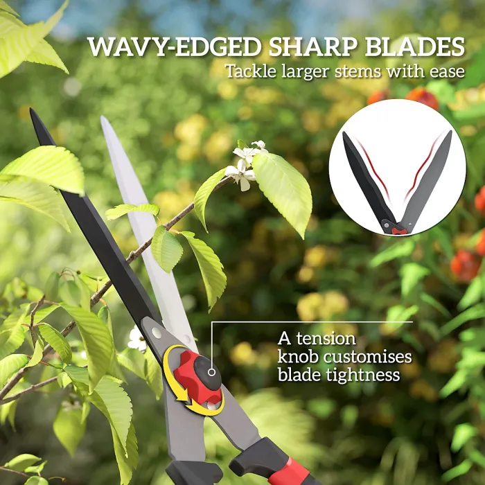 Outsunny Garden Shears, 63.5 cm Hedge Shears with Tension Adjuster