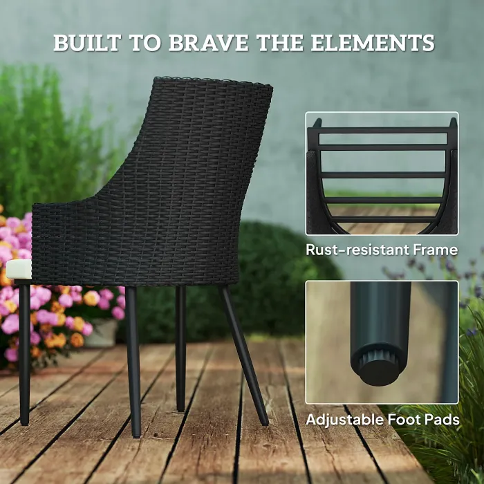 Outsunny 6 Seater Garden Furniture with Cushions, Parasol Hole, Cream White