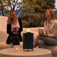 Outsunny Stainless Steel Smokeless Wood Burning Firepit Garden Fire Pit