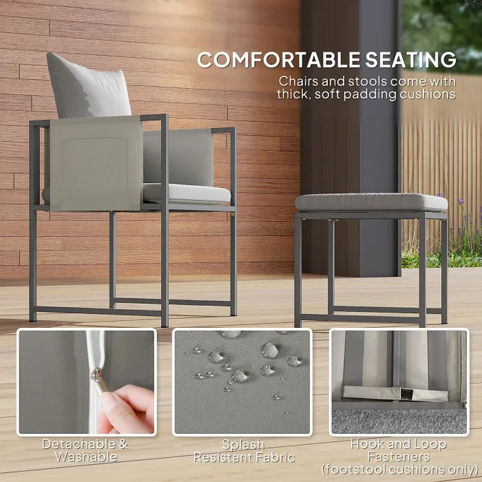 Outsunny 8 Seater Garden Dining Set, Cube Garden Furniture with Cushions