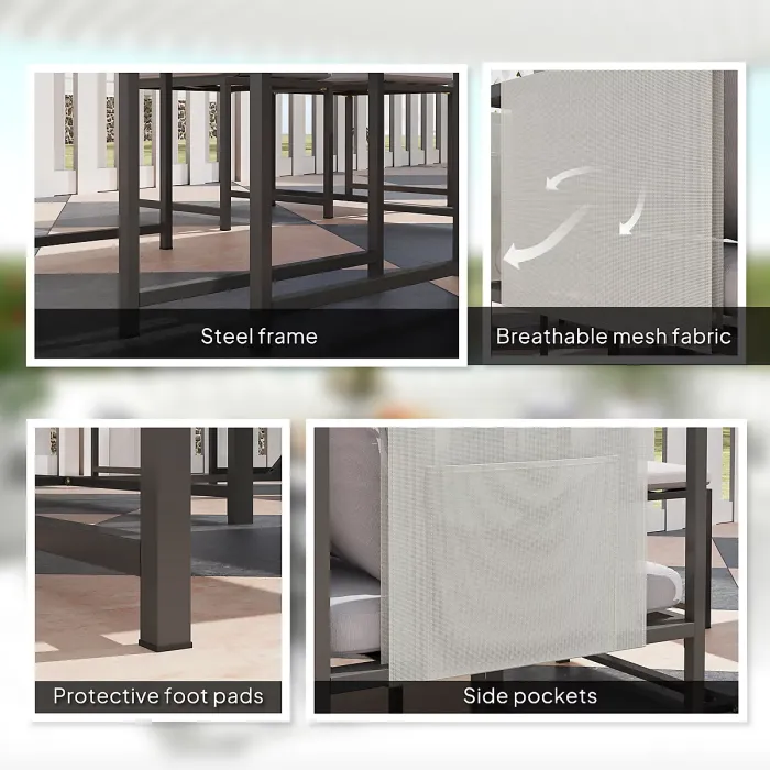 Outsunny 8 Seater Garden Dining Set, Cube Garden Furniture with Cushions