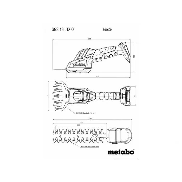 Metabo Sgs 18 Ltx Q Shrub & Gr Shear 18v Bare Unit Multi Colour (One Size)