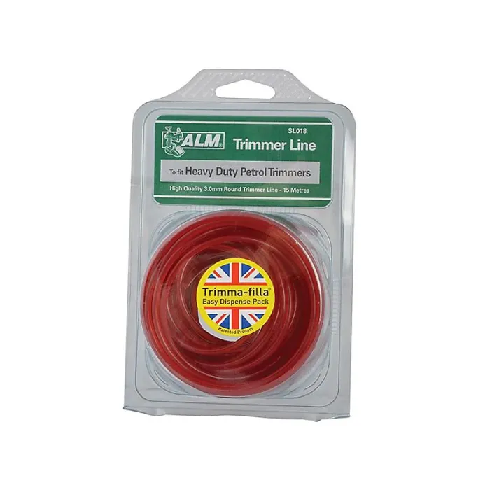 Alm Manufacturing Trimmer Line Red (Heavy-Duty Petrol, 3mm x 15m)