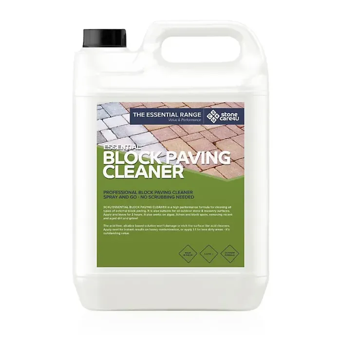 Stonecare4U Block Paving Cleaner (5L) - Easy Removal of Dirt, Moss, Weeds & Algae