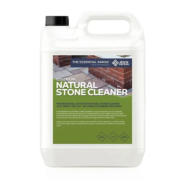 Stonecare4u - Natural Stone Cleaner (5 Litre) - Removes Dirt, Algae, Grime and More Within 2-4 Hours