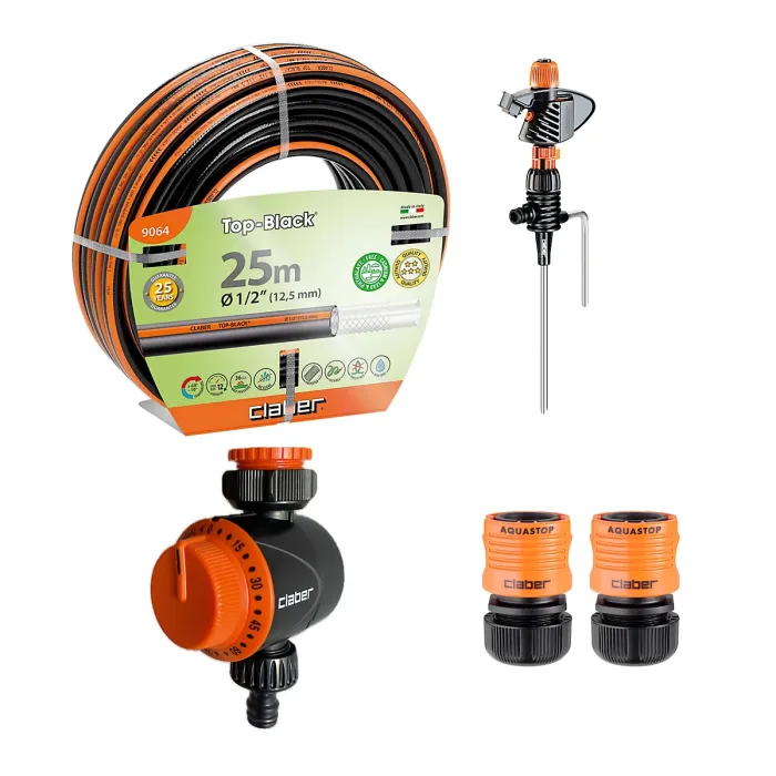 Claber Garden Impact Sprinkler Kit with Water Timer