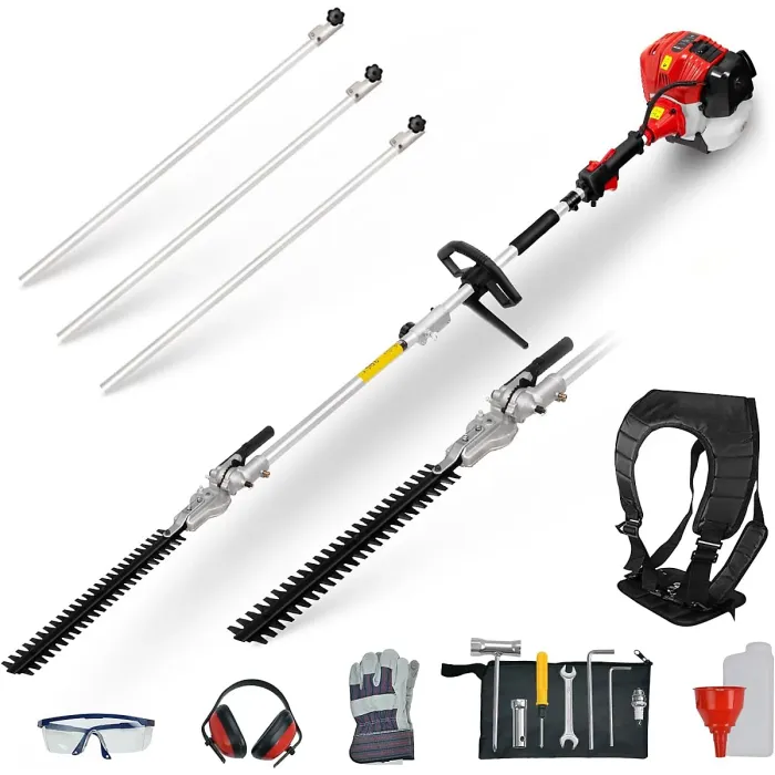 BU-KO 52cc Long Reach Petrol Hedge Trimmer and 3x 75cm Extension Pole