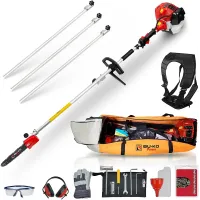 BU-KO 52cc Long Reach Petrol Pruner Saw Attachment and 3X 75cm Extension Pole with Toolbag