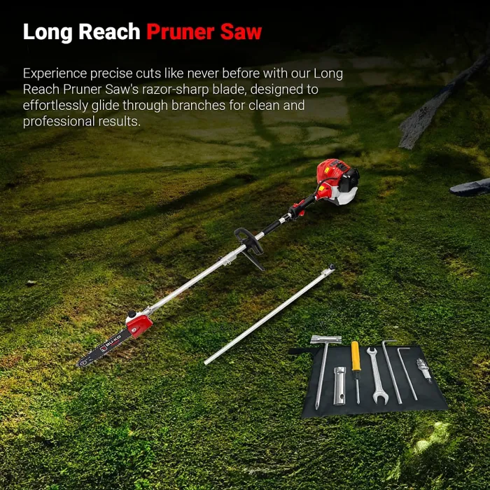 BU-KO 52cc Long Reach Petrol Pruner Saw Attachment and 75cm Extension Pole