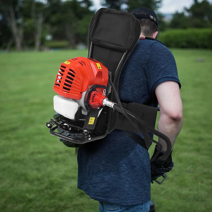 BU-KO 52cc Backpack Petrol Strimmer Garden Tool Including: String Trimmer, Brush Cutter with 3T Blade and 40T Blade Weed Brush Cut