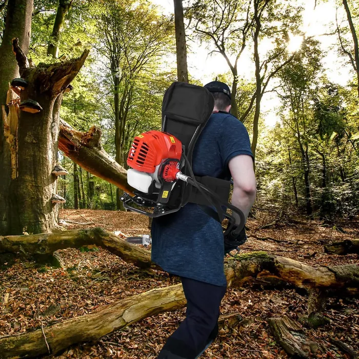 BU-KO 52cc Backpack Long Reach Petrol Multi Functional Garden Tool Strimmers and Brush Cutter, Extendable Hedge Trimmer, Pruner Ch