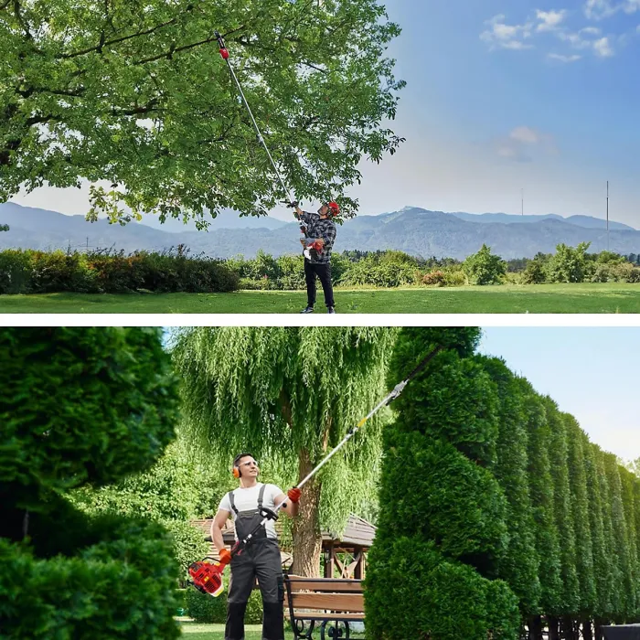 BU-KO 52cc Long Reach Petrol Hedge Trimmer and Pruner Saw including 3X 75cm Extension Pole