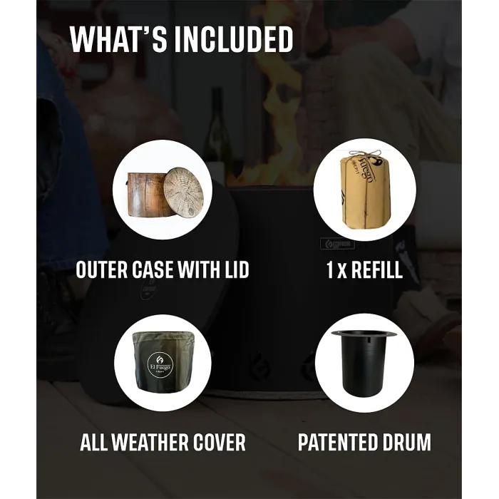 El Fuego 'Original' Wood Fire Pit, No Wood Required, 90% Less CO2, No Wood Smoke, Ideal for any Garden or Outdoor Events