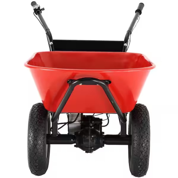 330 lb. 4 cu. ft. 180W 24V DC Electric Powered Metal Garden Cart for Lawn