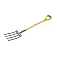 Verto Digging Fork 4 Teeth Wooden Handle with Plastic Grip
