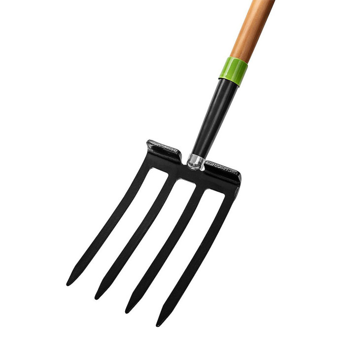 Verto Digging Fork 4 Teeth Wooden Handle with Plastic Grip