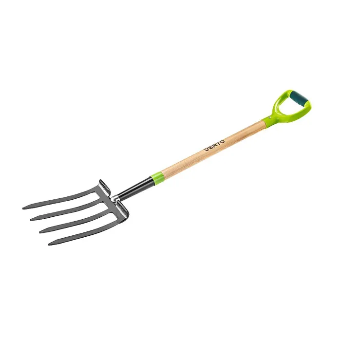 Verto Digging Fork 4 Teeth Wooden Handle with Plastic Grip