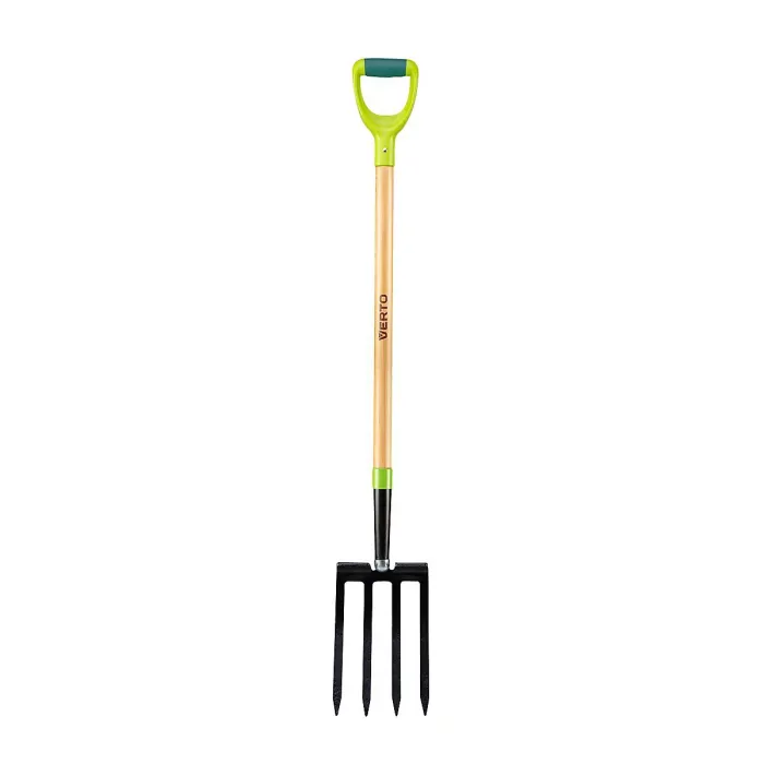 Verto Digging Fork 4 Teeth Wooden Handle with Plastic Grip