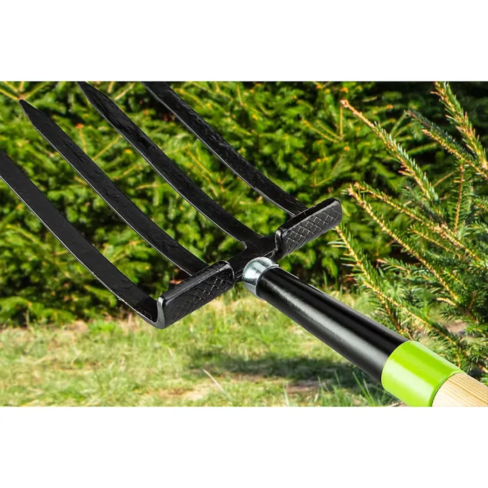 Verto Digging Fork 4 Teeth Wooden Handle with Plastic Grip