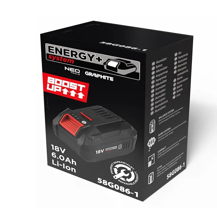 Neo Tools 18v Li-Ion 6.0Ah Energy+ Battery Boost Up