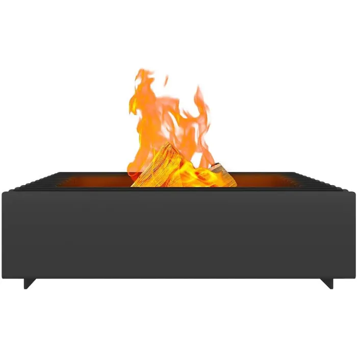 Erizo Freestanding Square Black Garden Fire Bowl Outdoor Firepit 60cm