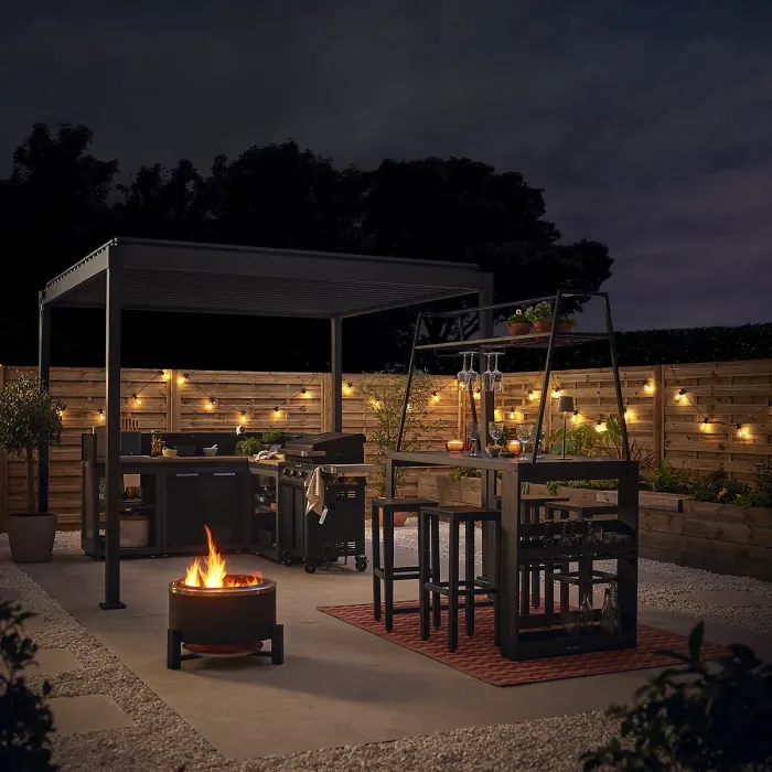 Low smoke Steel Matt Black Firepit