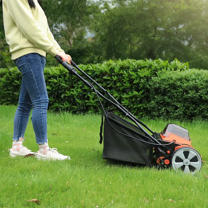 Yard Force 20V 4.0Ah 38cm Cordless Cylinder Lawnmower 45L Grass Bag Lithium-Ion Battery & Charger Included - CR20 Range - LM C38A