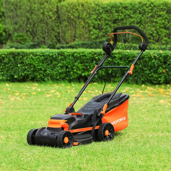 Yard Force 1400W 34cm Electric Lawnmower with 35L Grass Bag and Rear Roller - EM N34B