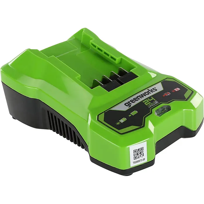 Greenworks Tools G24C Single Port Battery Charger 24V 48W Output Suitable for 24V Greenworks Batteries
