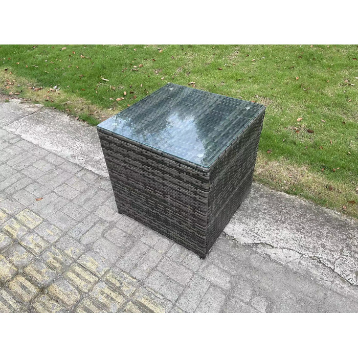 Outdoor Rattan Garden Furniture Dining Table Sets Heater Lounge Chairs Footstools Dark Mixed Grey 9 Seater