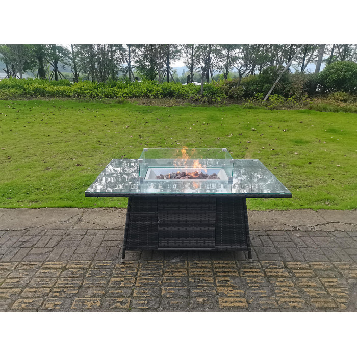 Outdoor Rattan Corner Furniture Set with Table - Dark Grey 8-Seater