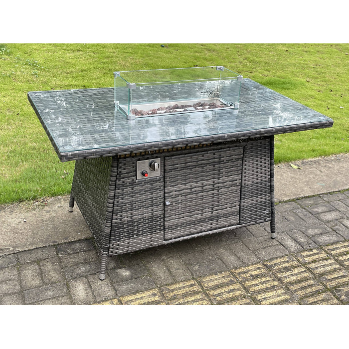 Rattan Garden Furniture Dining Chairs 6 Seater with Rectangular Table