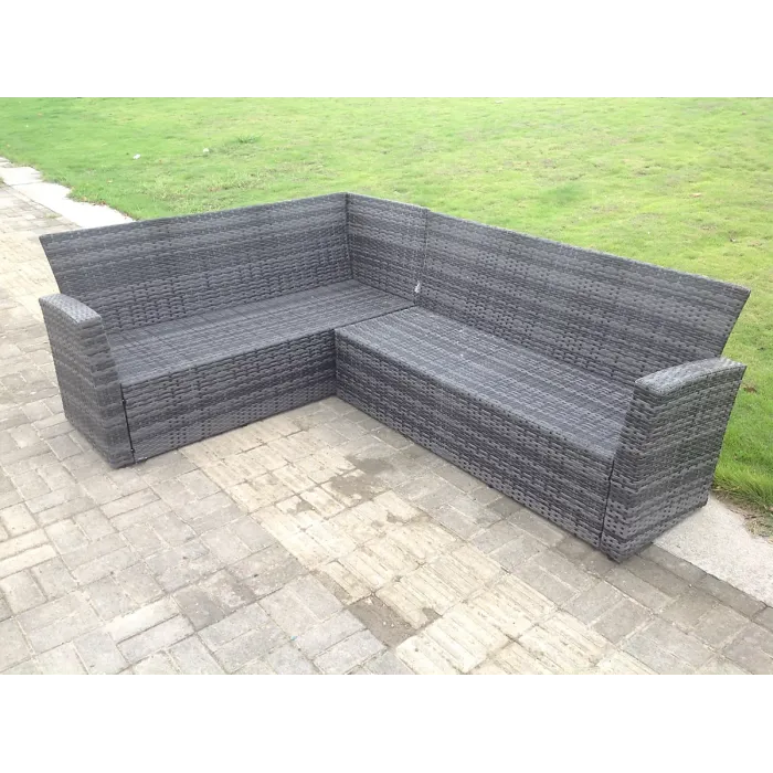 8-Seater Grey Rattan Outdoor Sofa Set - Includes Coffee Table And Armchairs