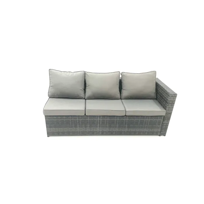 6-Seater Outdoor Lounge Rattan Corner Sofa Set with Small Footstools And Rectangular Table