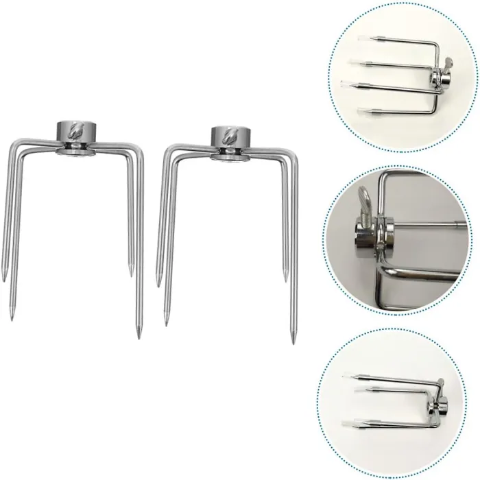Stainless Steel BBQ Skewers, Heavy Duty, Reusable, Outdoor Barbecue Meat Forks