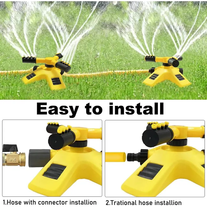 360 Degree Rotating Automatic Watering Head for Nursery, Three-pronged Sprinkler, Tandem Watering Device