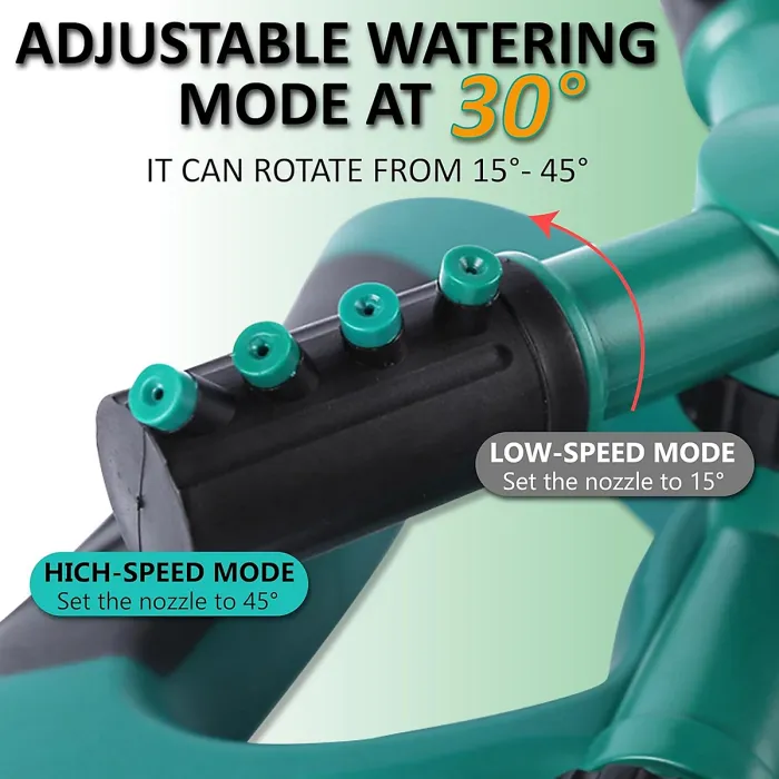 360 degrees Automatic Rotating Garden Sprinkler,6-33ft Wide Lawn Sprinkler,Green Butterfly Base Can Be Connected to a Spray System