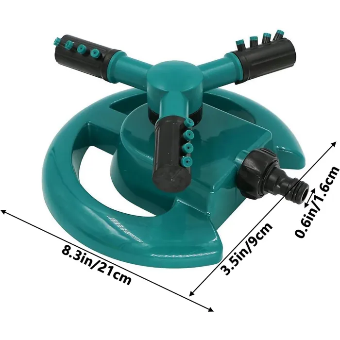 360 degrees Rotating Lawn Sprinkler3/4" Quick Connect Garden Sprinkler Automatic Rotating Sprinkler for Large Area Watering System