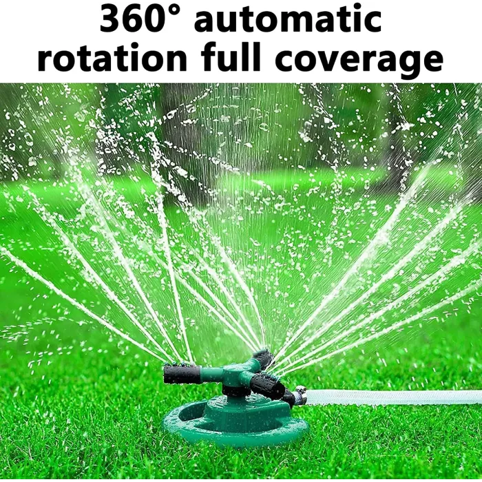 360 degrees Rotating Lawn Sprinkler3/4" Quick Connect Garden Sprinkler Automatic Rotating Sprinkler for Large Area Watering System