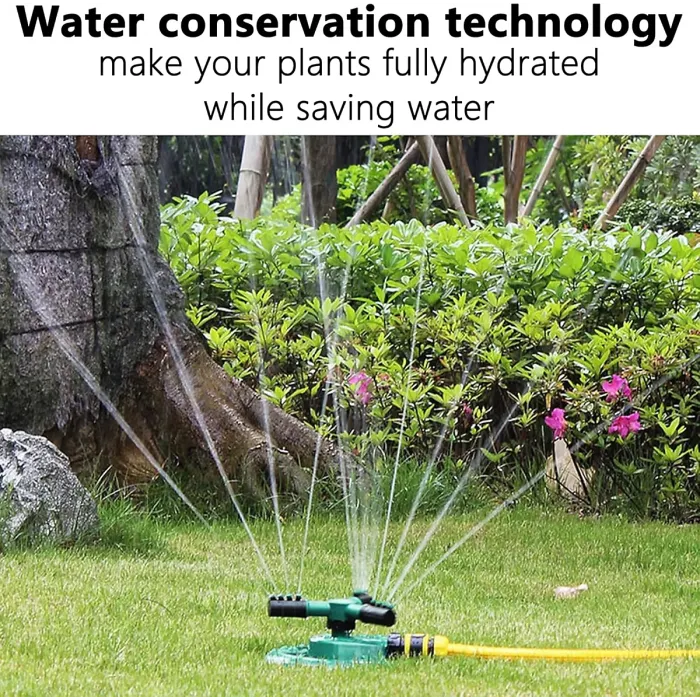 360 degrees Rotating Lawn Sprinkler3/4" Quick Connect Garden Sprinkler Automatic Rotating Sprinkler for Large Area Watering System
