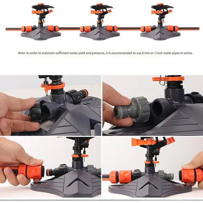 Garden Sprinkler, 360 Degree Adjustable Rotating Garden Sprinkler Head, Covers Large Area, Garden Irrigation System