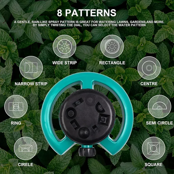 8-Mode Garden Sprinkler, Turret Sprinkler, Multi-Purpose Garden Sprinkler for Small Areas, Suitable for Plant Irrigation