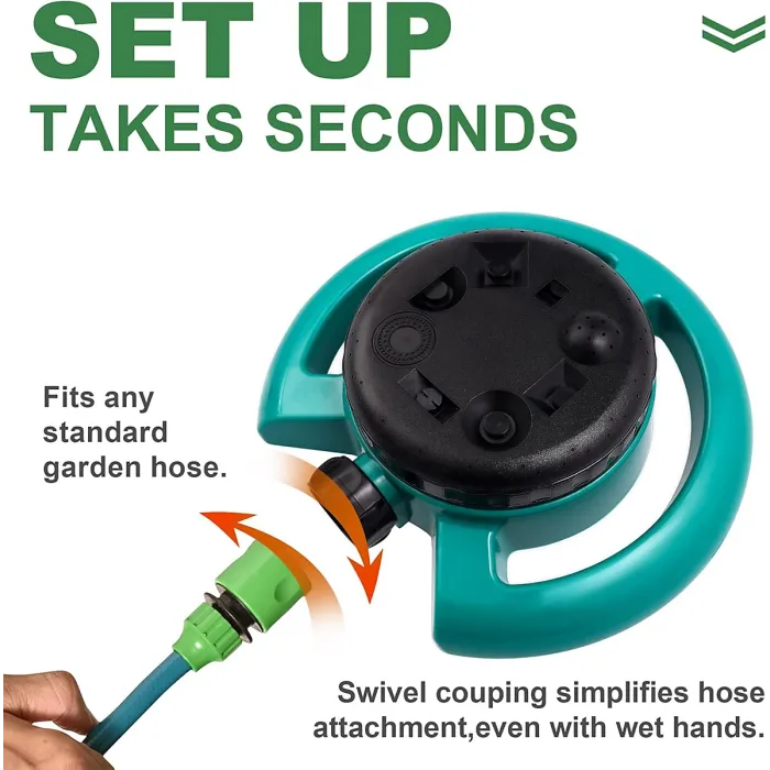 8-Mode Garden Sprinkler, Turret Sprinkler, Multi-Purpose Garden Sprinkler for Small Areas, Suitable for Plant Irrigation