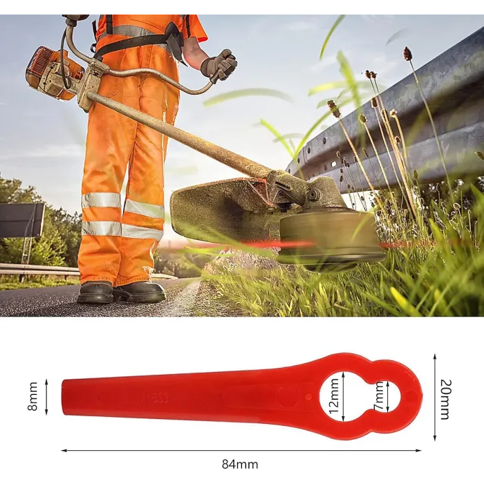 100pcs Plastic Lawn Mower Blades, Durable Replacement for Garden Mowers, Ideal for Lawn Care and Gardening