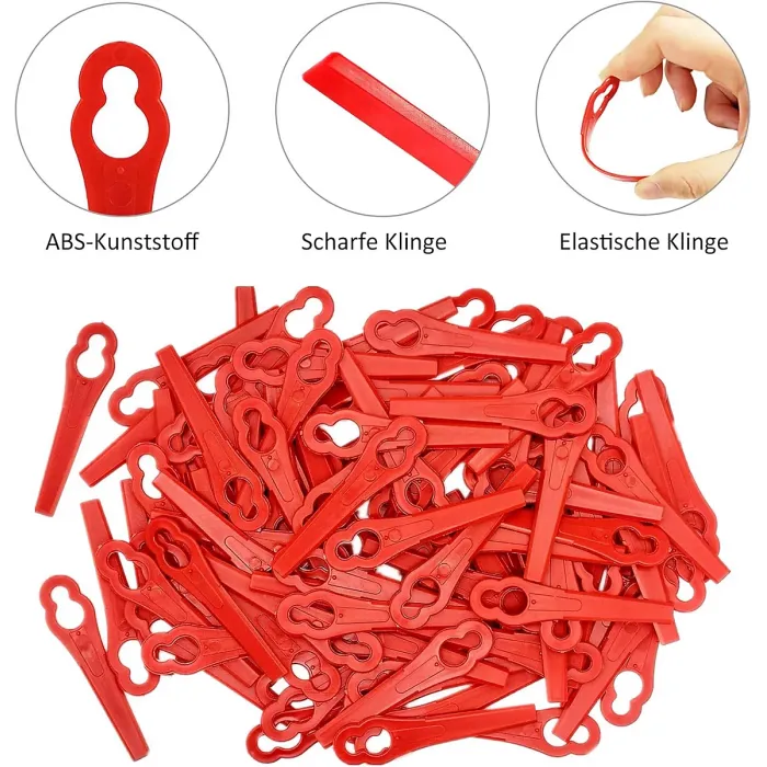 100pcs Plastic Lawn Mower Blades, Durable Replacement for Garden Mowers, Ideal for Lawn Care and Gardening