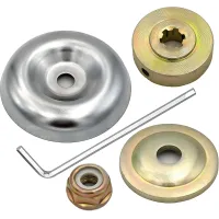 5-Piece Universal Brushcutter Repair Kit, Metal Nuts, Fixing Plates, Blade Adapter, Durable Mower Replacement Parts