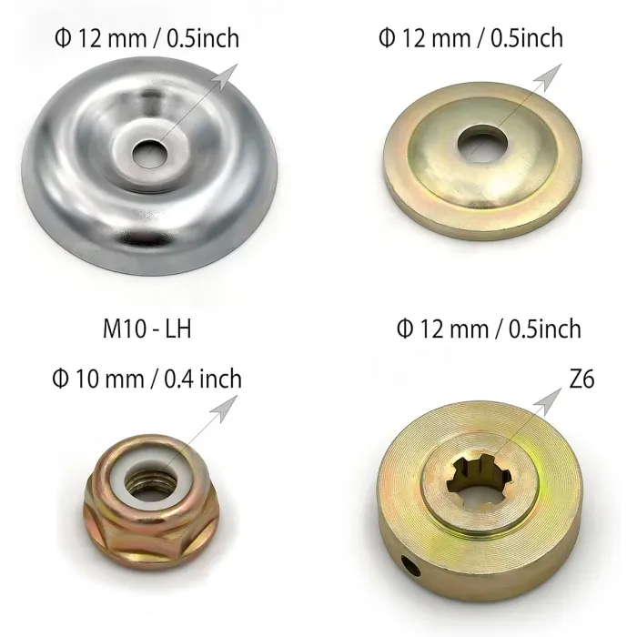 5-Piece Universal Brushcutter Repair Kit, Metal Nuts, Fixing Plates, Blade Adapter, Durable Mower Replacement Parts