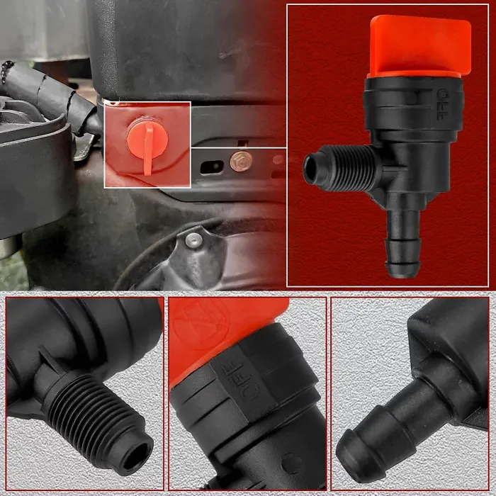 Fuel Shutoff Valve 399517, 396224, 698182 for Briggs & Stratton, 1/4" ID Fuel Line, Durable, No Filter