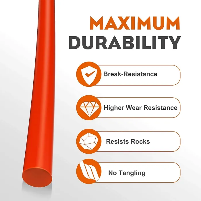 2.4mm x 100m Lawn Mower Line Spool, Reinforced Orange Trimmer Line, Durable for Gardening and Weeding Tasks
