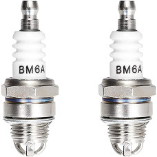 2-Pack BM6A 3-Electrode Spark Plugs, Replaces M7/L7T/CJ8, Durable for Lawn Mowers and Small Engines